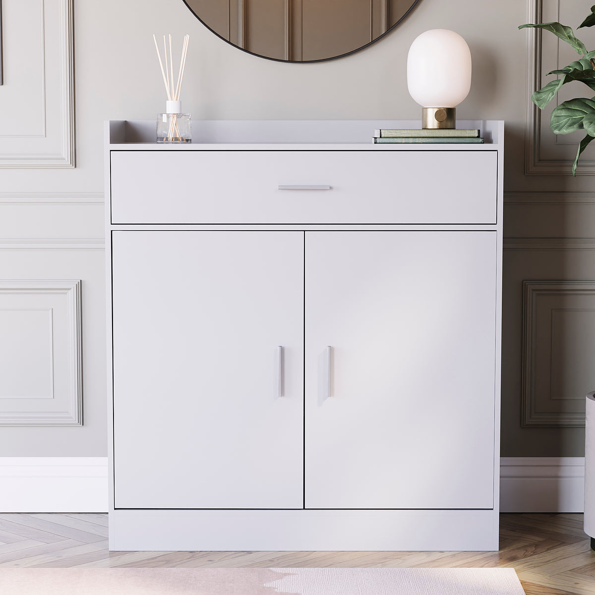 Dalby 2-Door 1-Drawer Shoe Cabinet, White