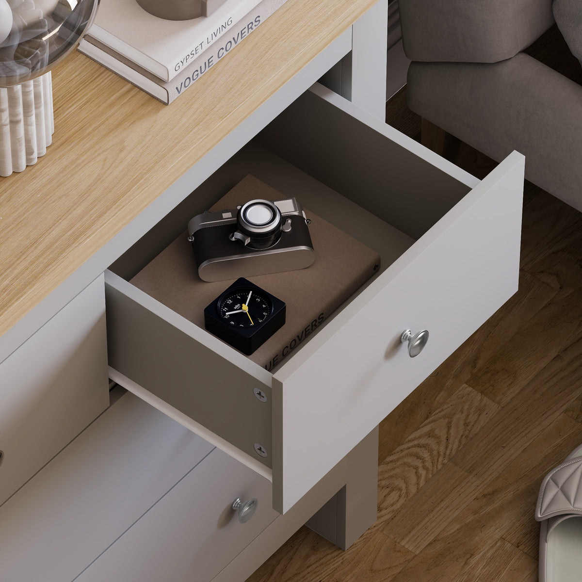 Arlington 4 Drawer Chest of Drawers in Grey – Bedroom Storage Unit