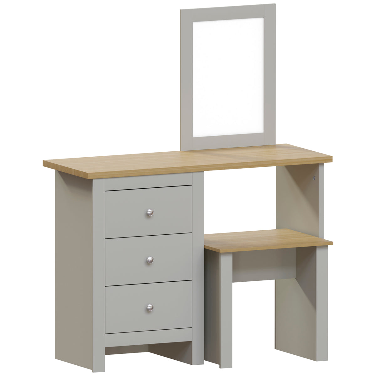 Arlington 3-Drawer Dressing Table Set - Grey