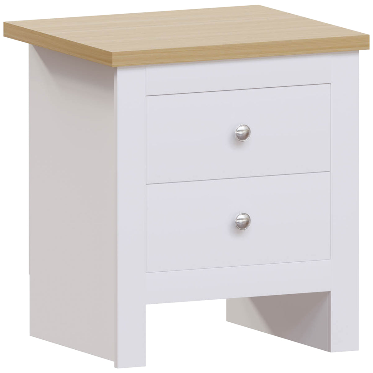 Arlington 2-Drawer Bedside Chest - White
