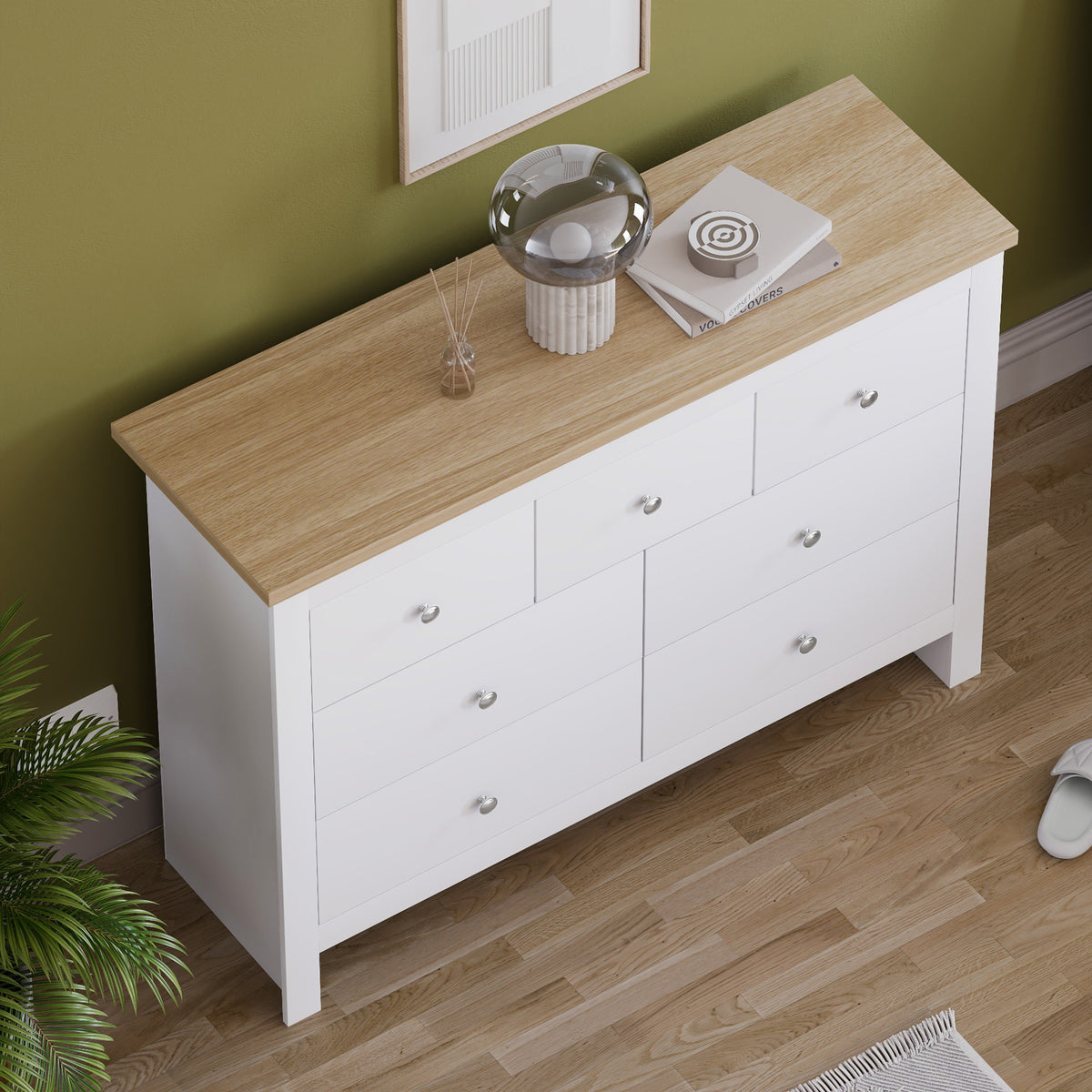 Arlington 7 Drawer Chest of Drawers in White – Spacious Bedroom Storage Unit