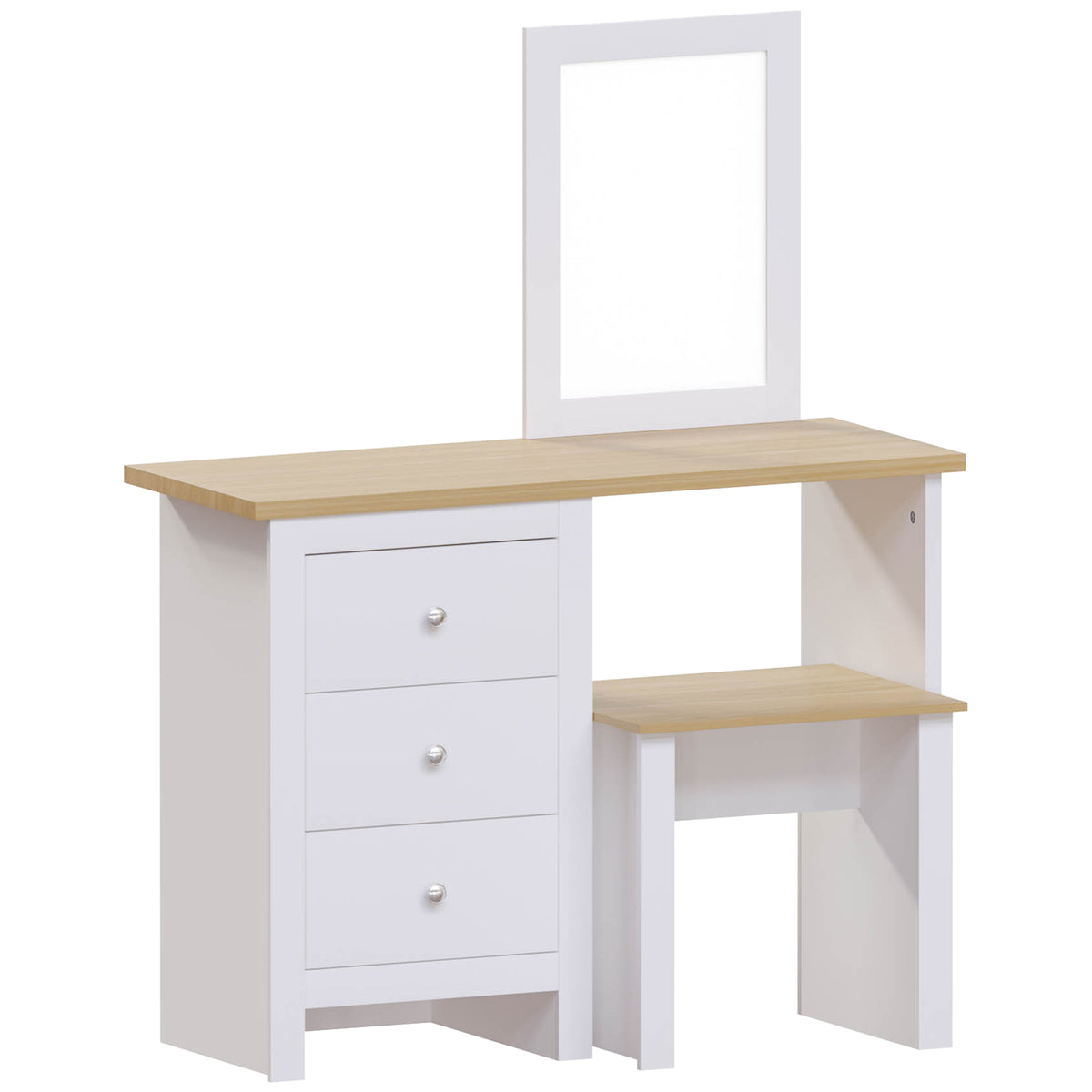Arlington 3-Drawer Dressing Table Set - White
