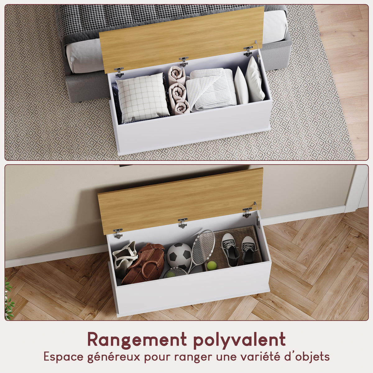 Arlington Storage Ottoman, White