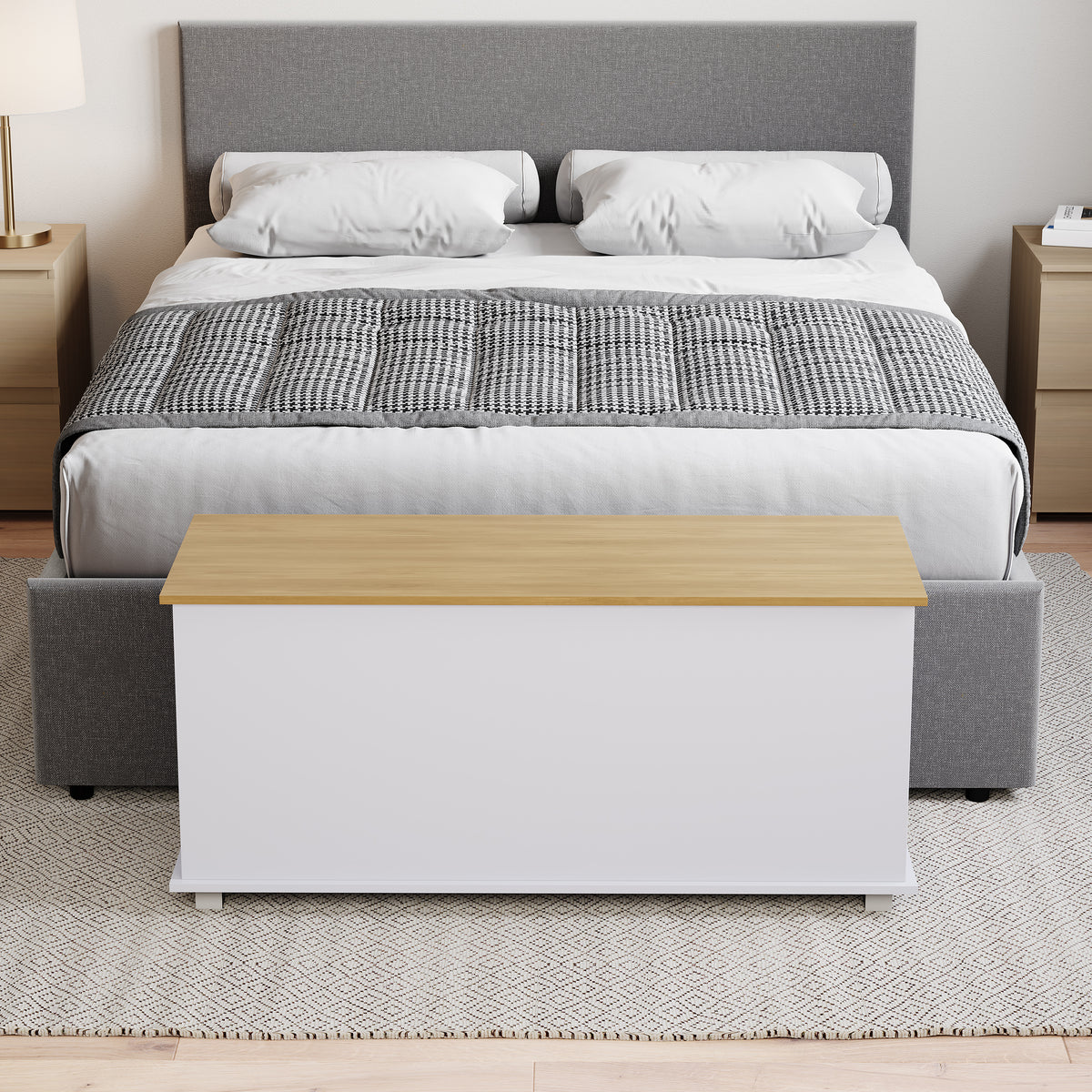 Arlington Storage Ottoman, White