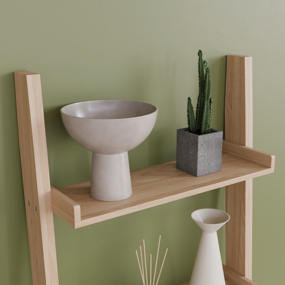 York 4-Tier Ladder Bookcase - Pine