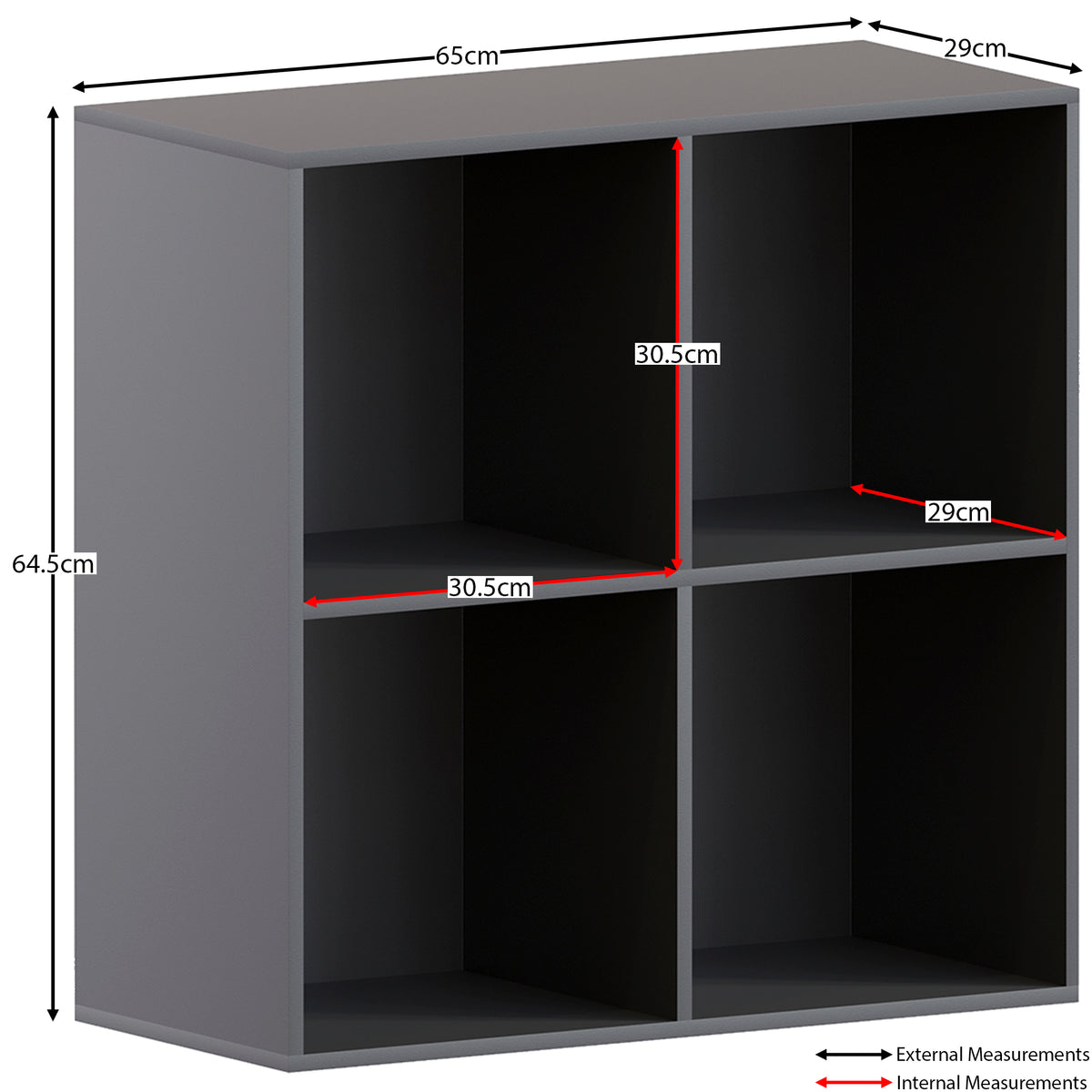 Durham 2x2 Cube Storage Unit, Black & Cube Storage Basket, Set of 2, Black