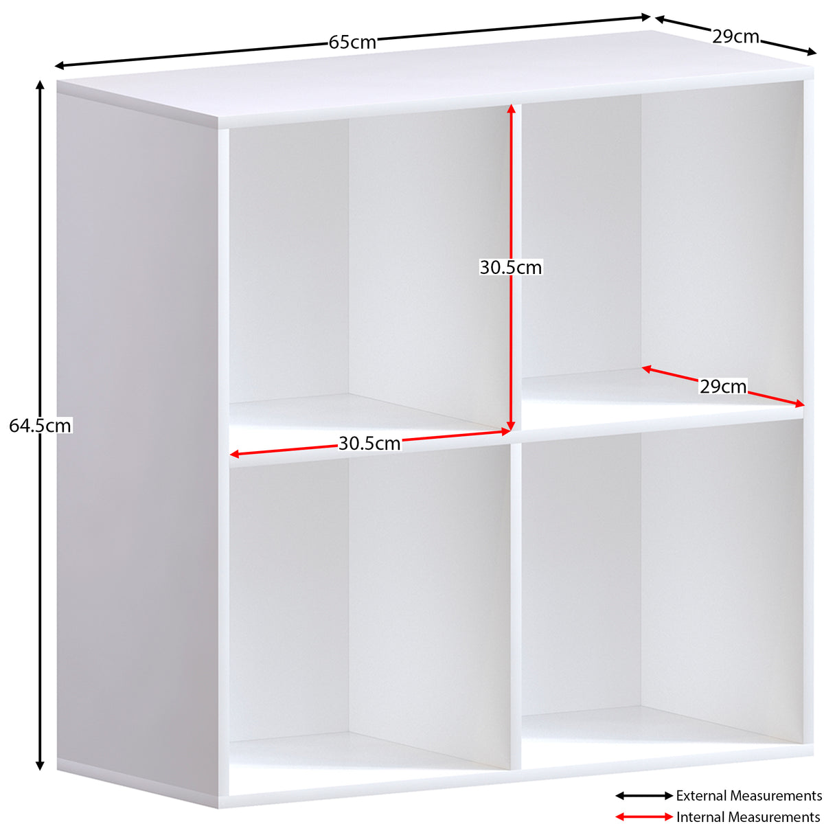 Vida Designs Durham 2x2 Cube Storage Unit, White & Cube Storage Basket, Set of 2, Black