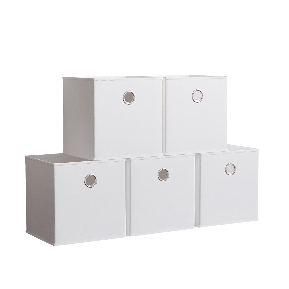 Durham Cube Storage Basket, White UKFR - Set of 5