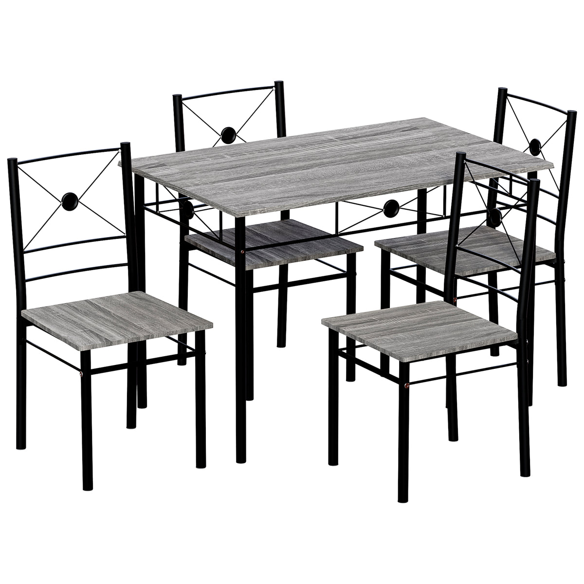 Roslyn 4-Seater Dining Set - Grey