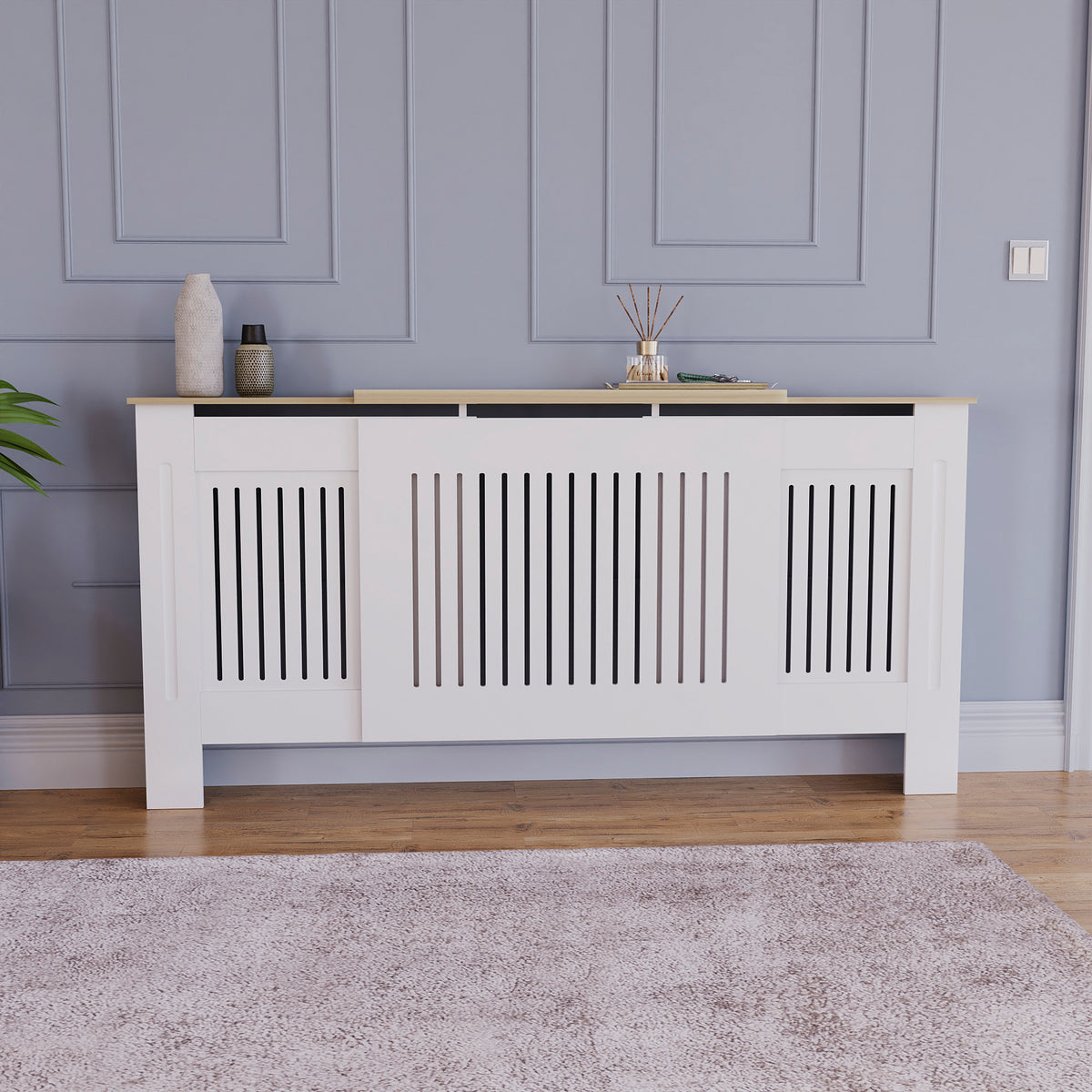 Arlington Adjustable Radiator Cover - White