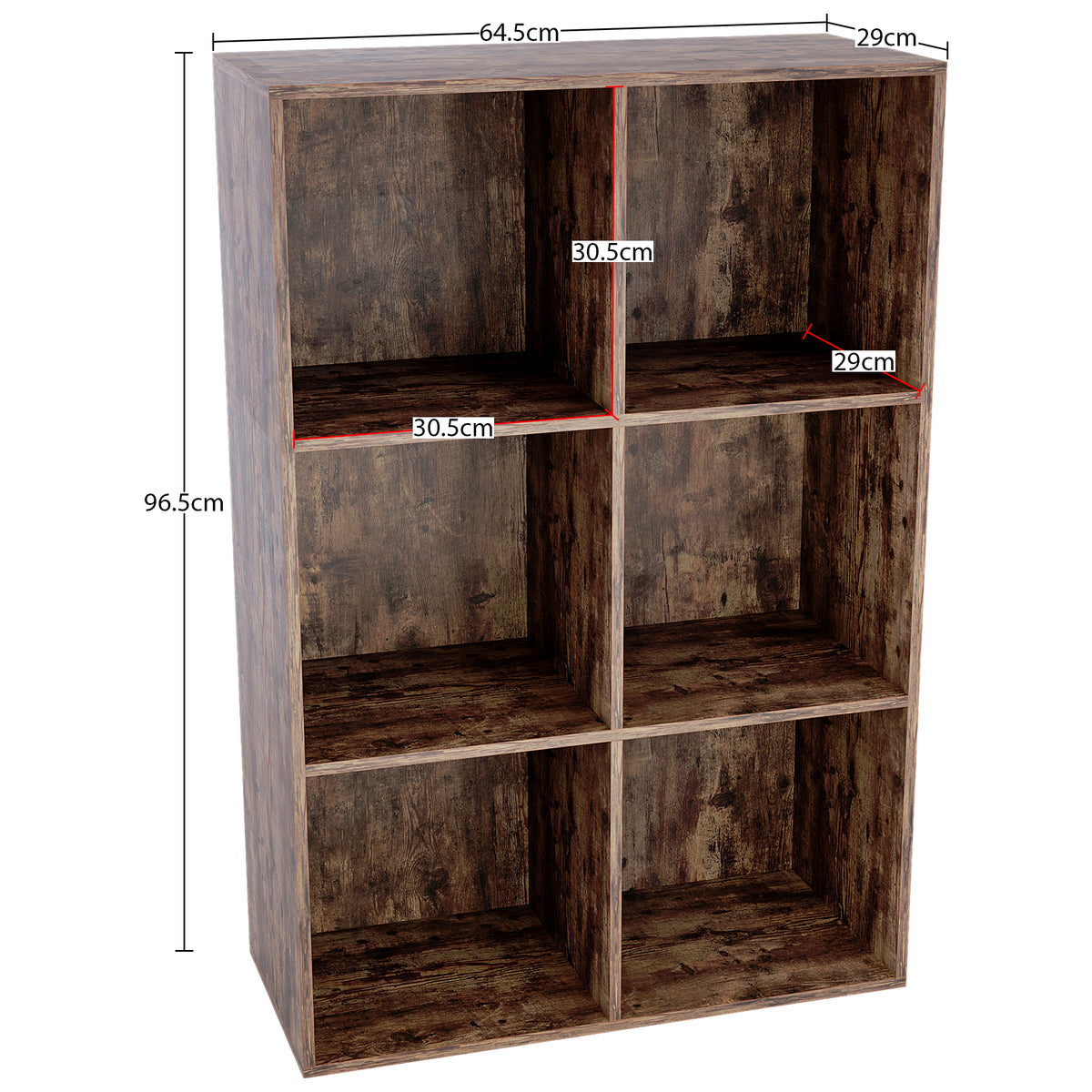 Durham 6-Cube Storage Unit - Dark Wood