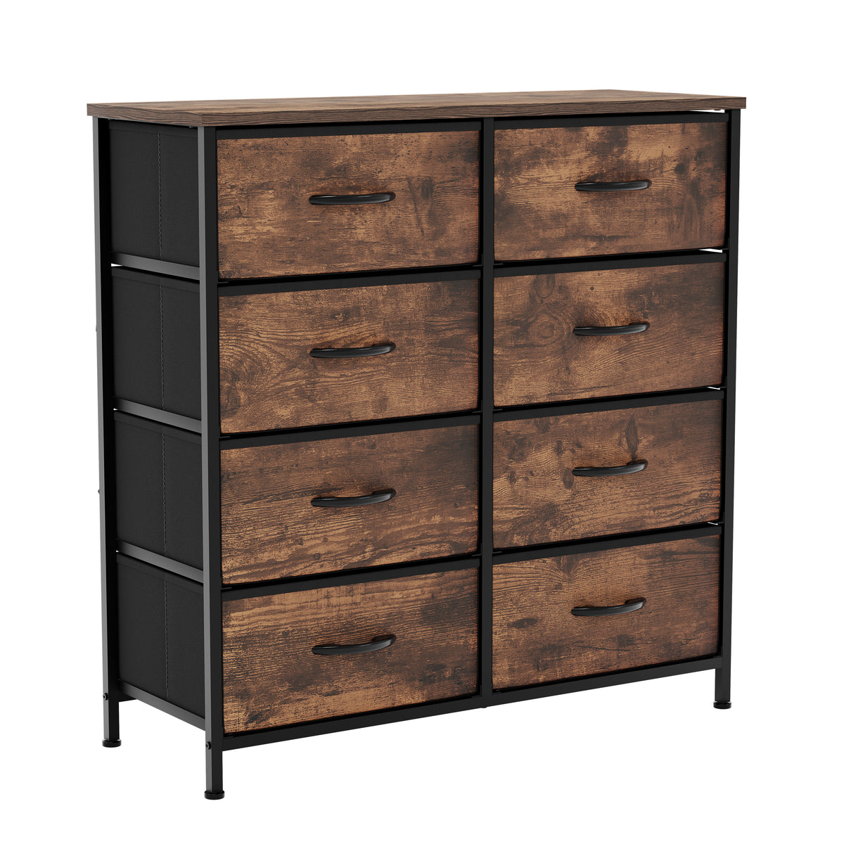 Chorley 8 Drawer Fabric Drawer Chest, Rustic Brown