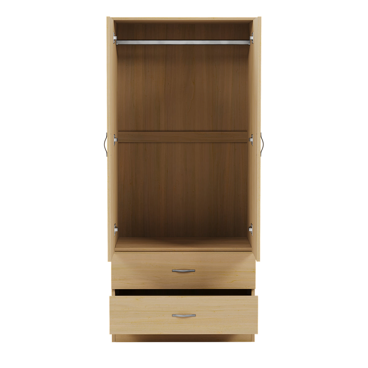 Riano 2 Door 2 Drawer Wardrobe for Bedroom Storage - Pine