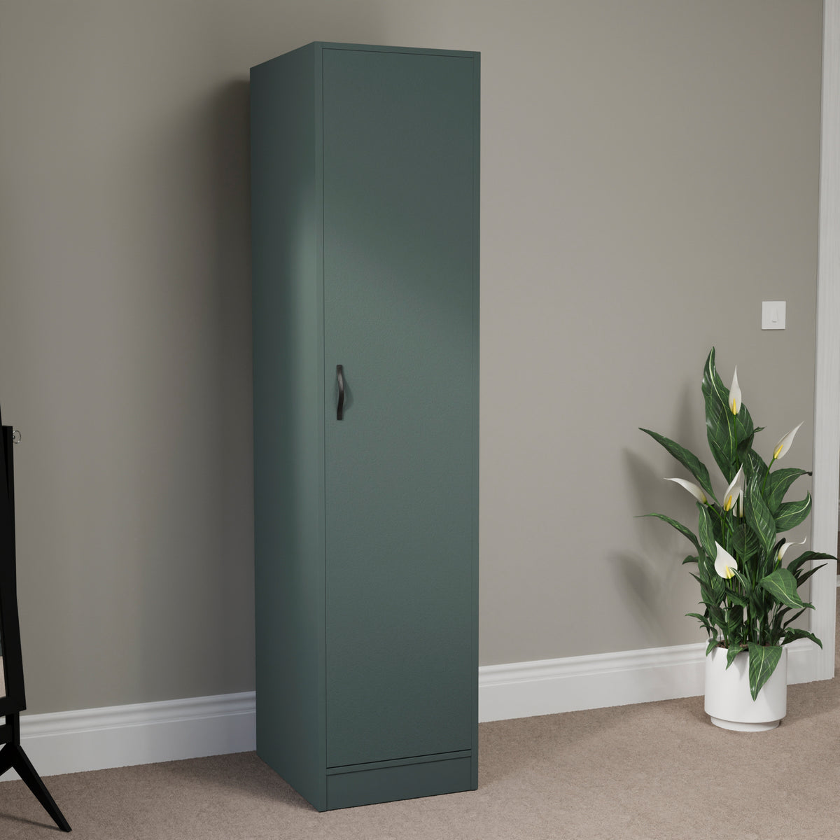 Riano 1 Door Wardrobe for Bedroom Storage - Jasper Green