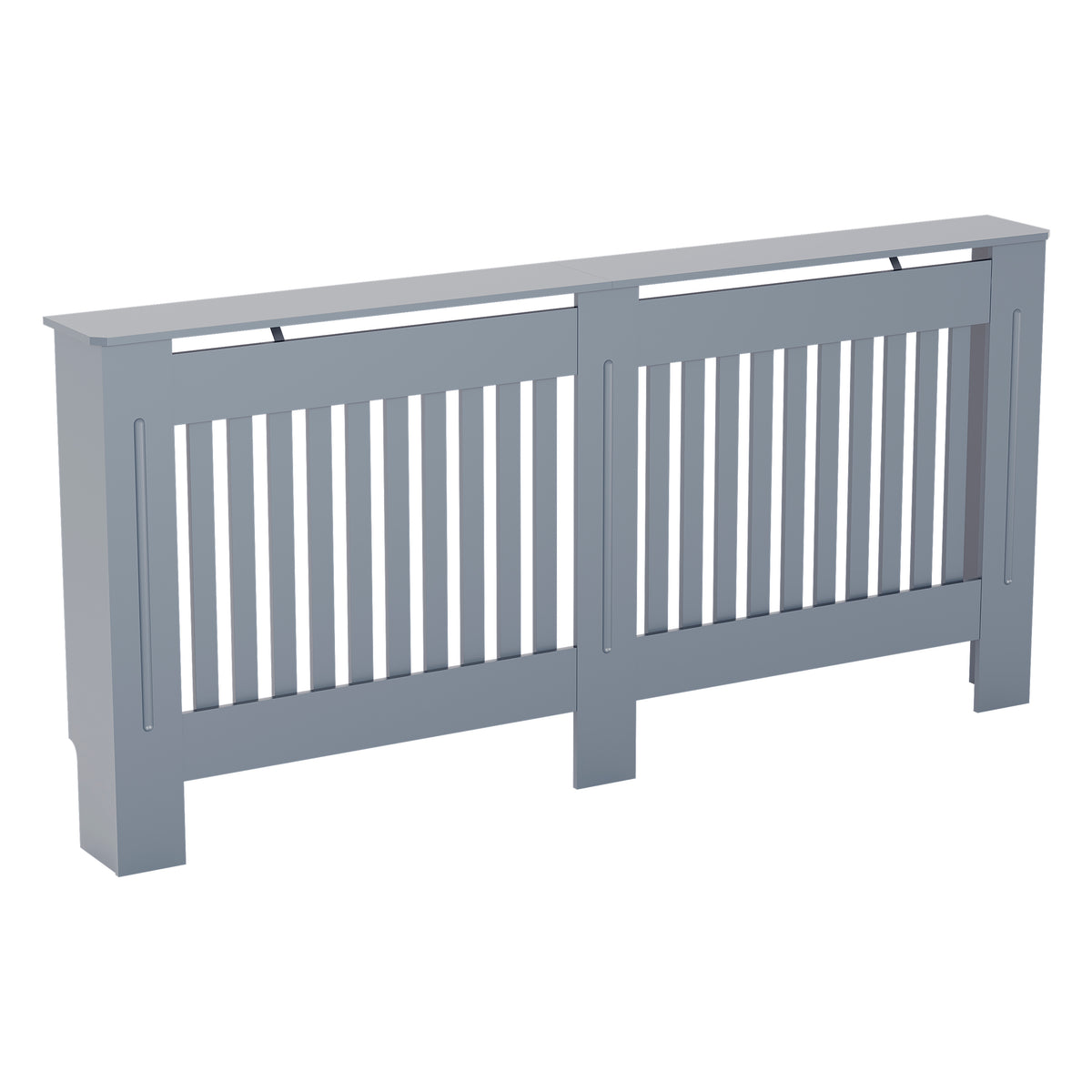 Extra Large Grey Chelsea radiator cover with decorative slatted front.