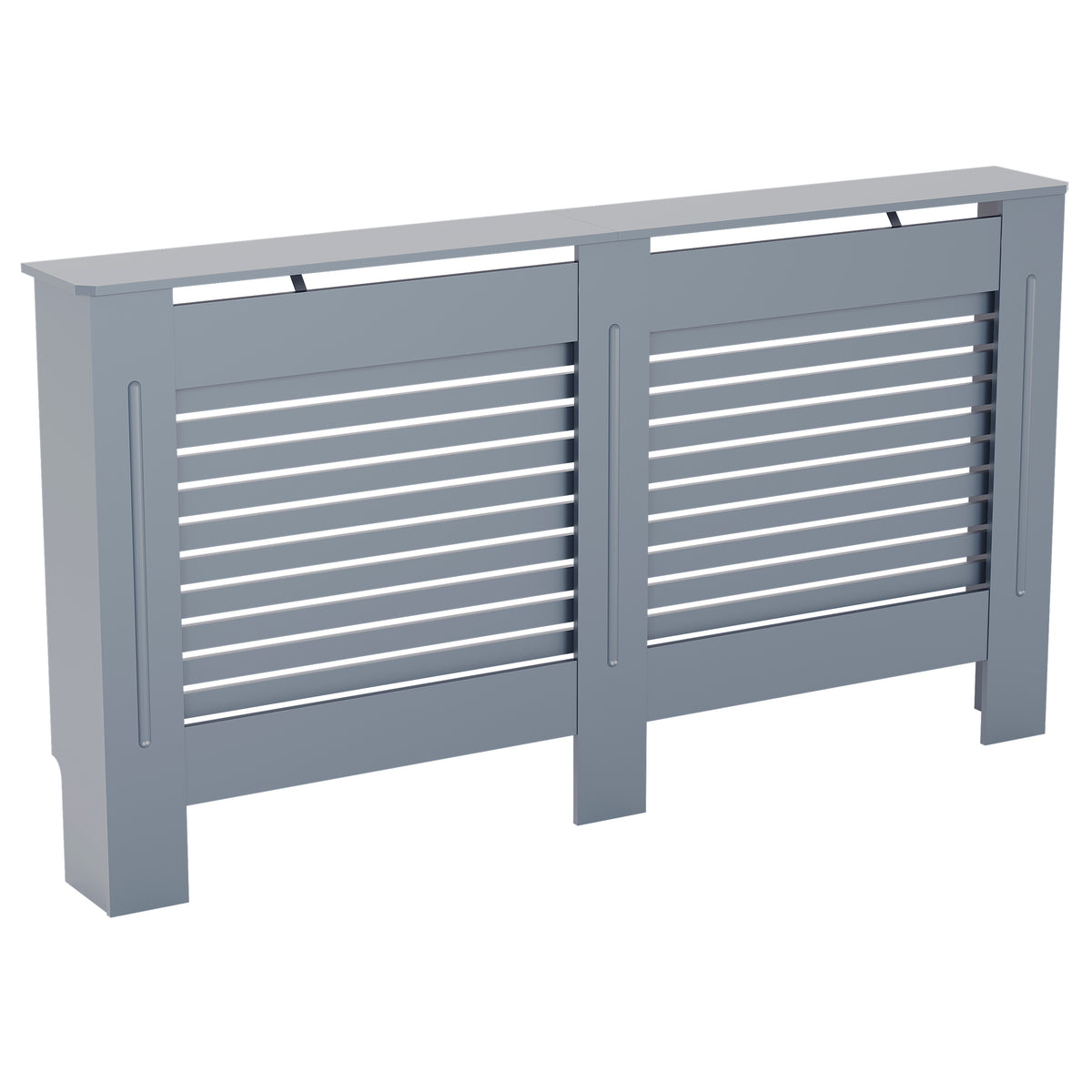 Milton Radiator Cover - Dark Grey, Large, Horizontal Grille Design