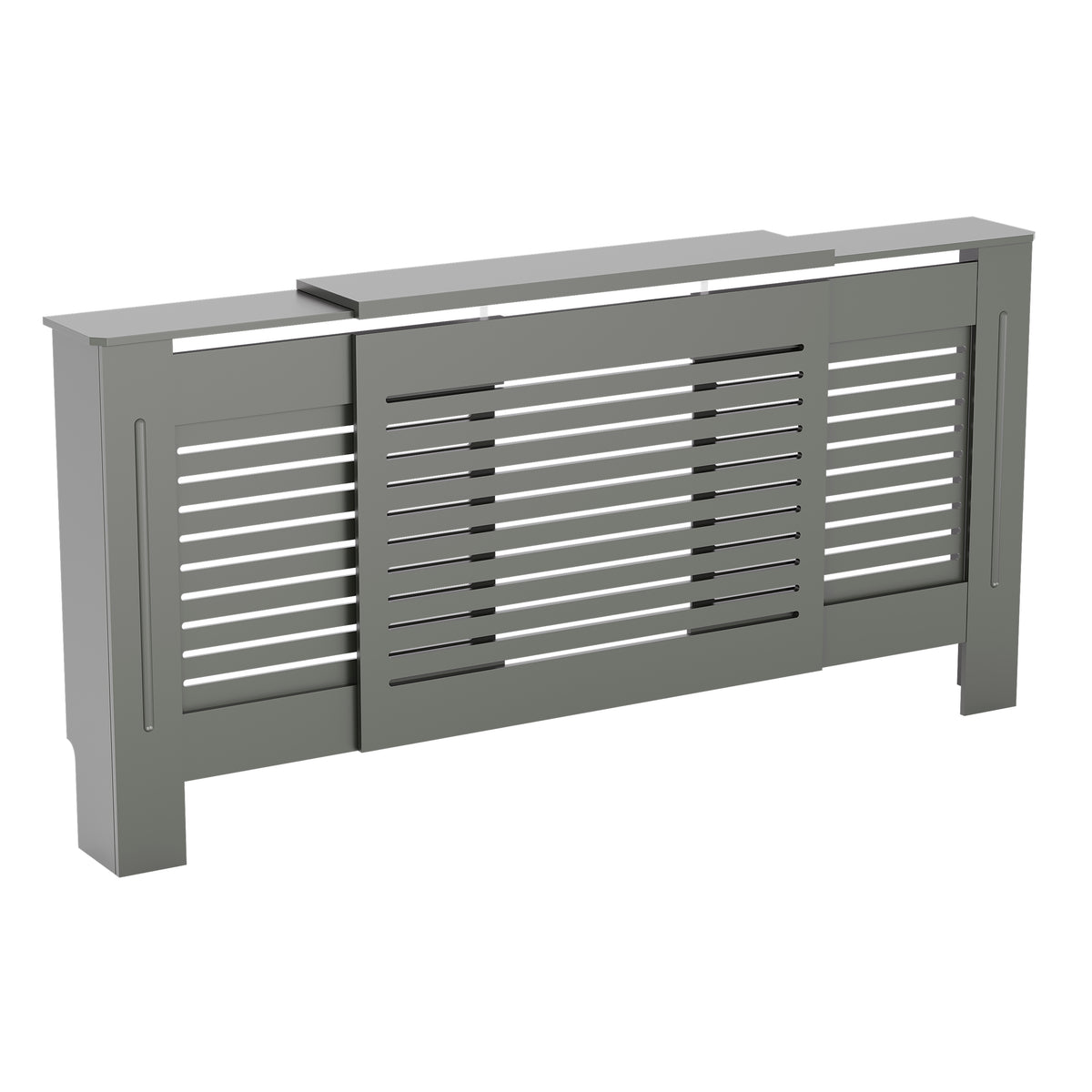 Milton Radiator Cover - Grey, Adjustable, Horizontal Grille Design
