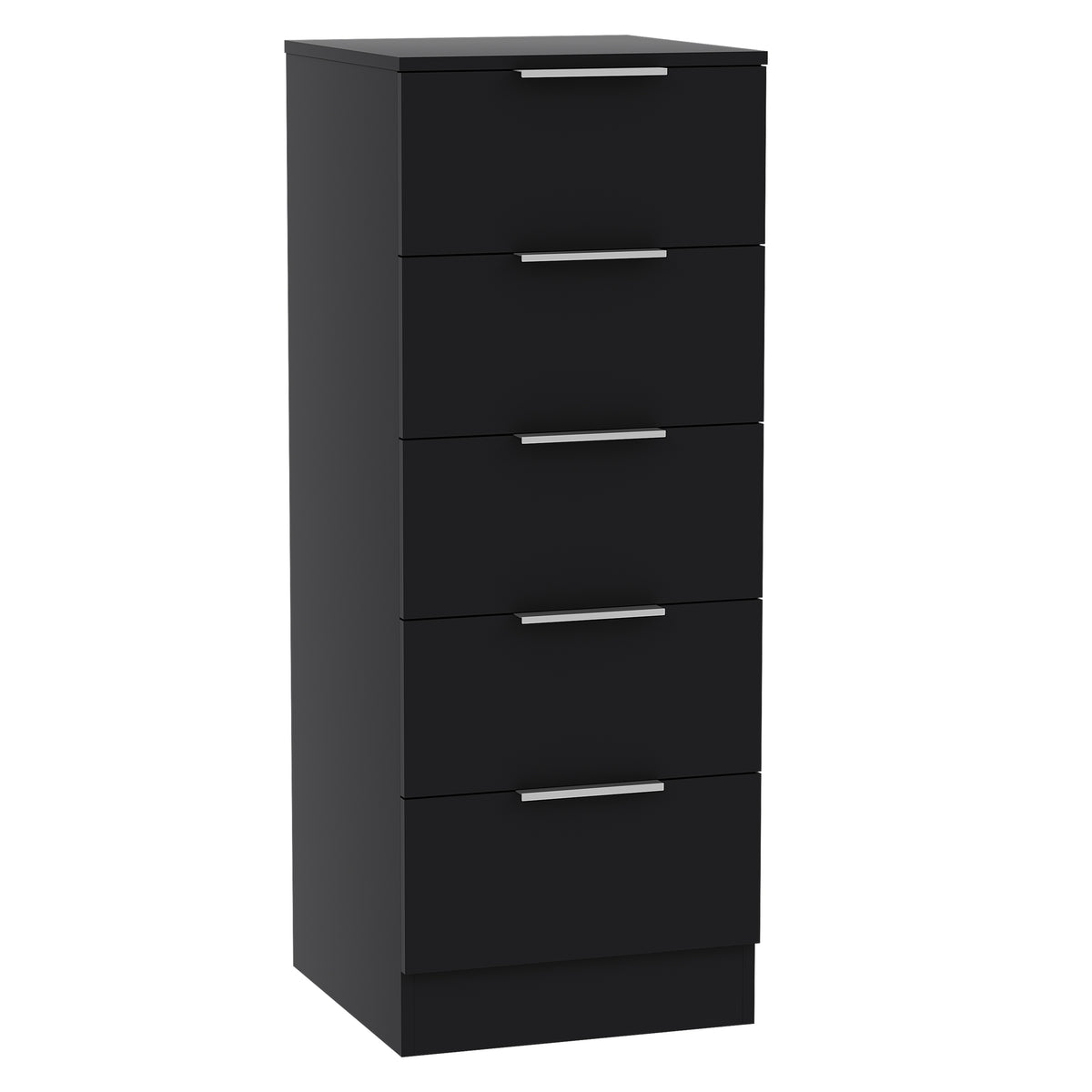 Trega 5 Drawer Narrow Chest, Black