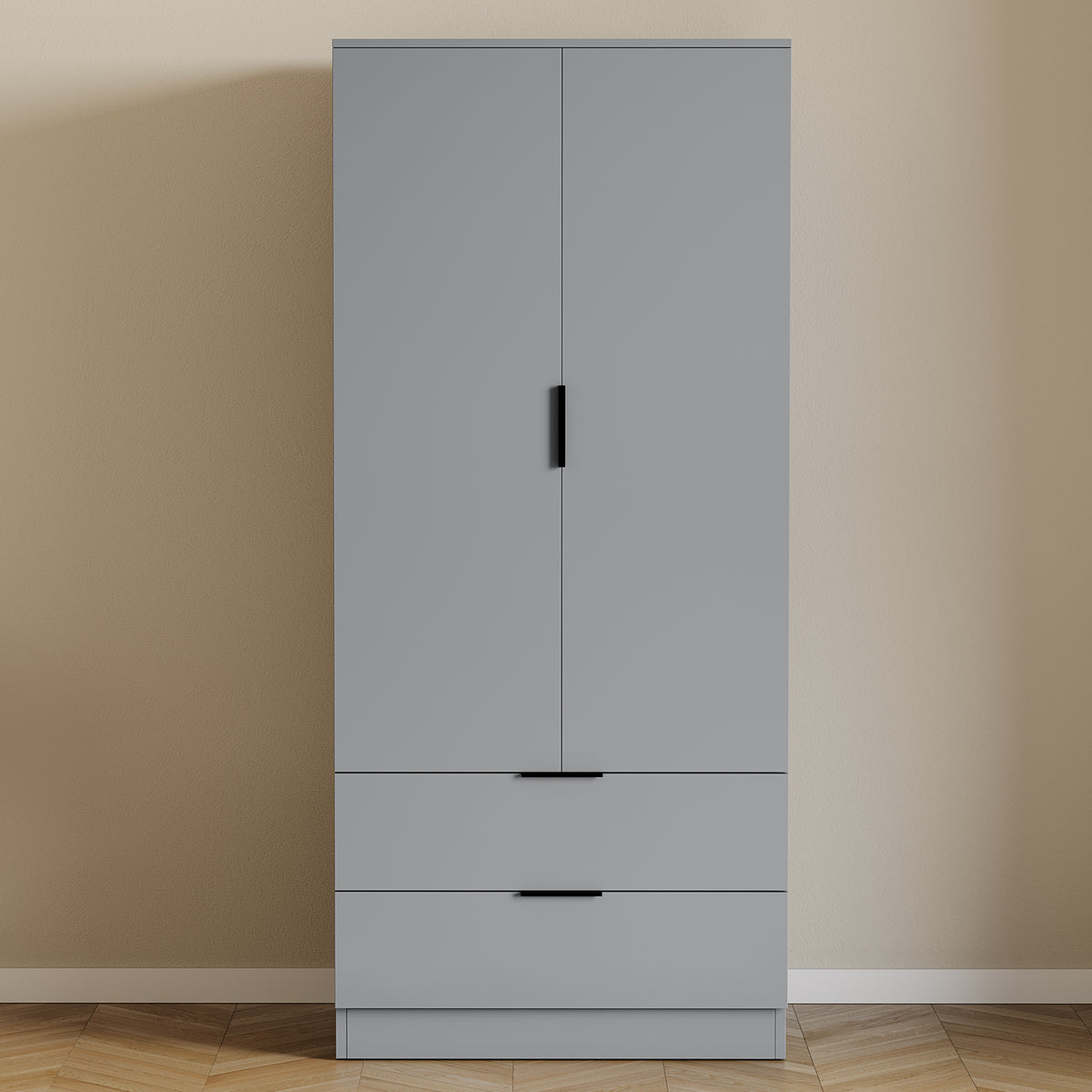 Trega 2 Door 2 Drawer Wardrobe, Grey