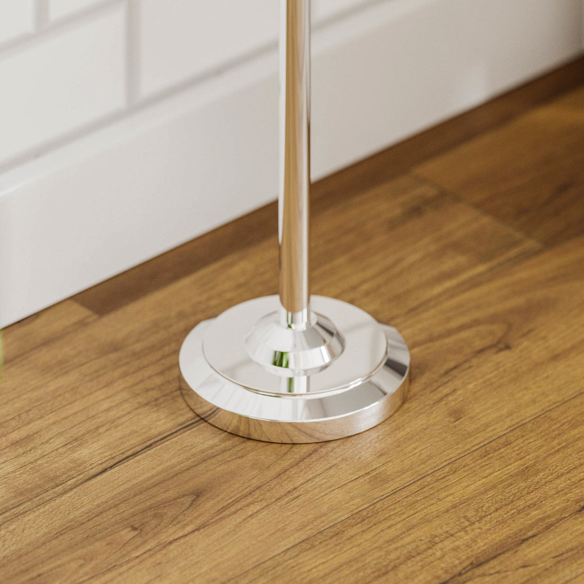 Floor Standing Toilet Roll Holder - Silver