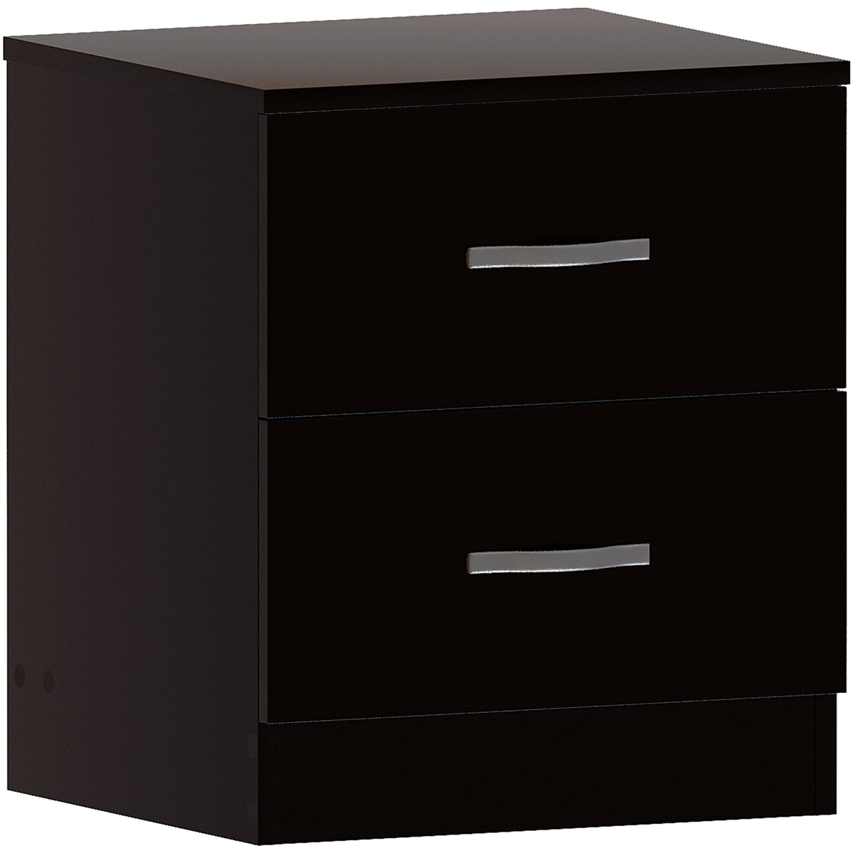Riano 2 Drawer Bedside Chest Black Bedroom Storage Unit