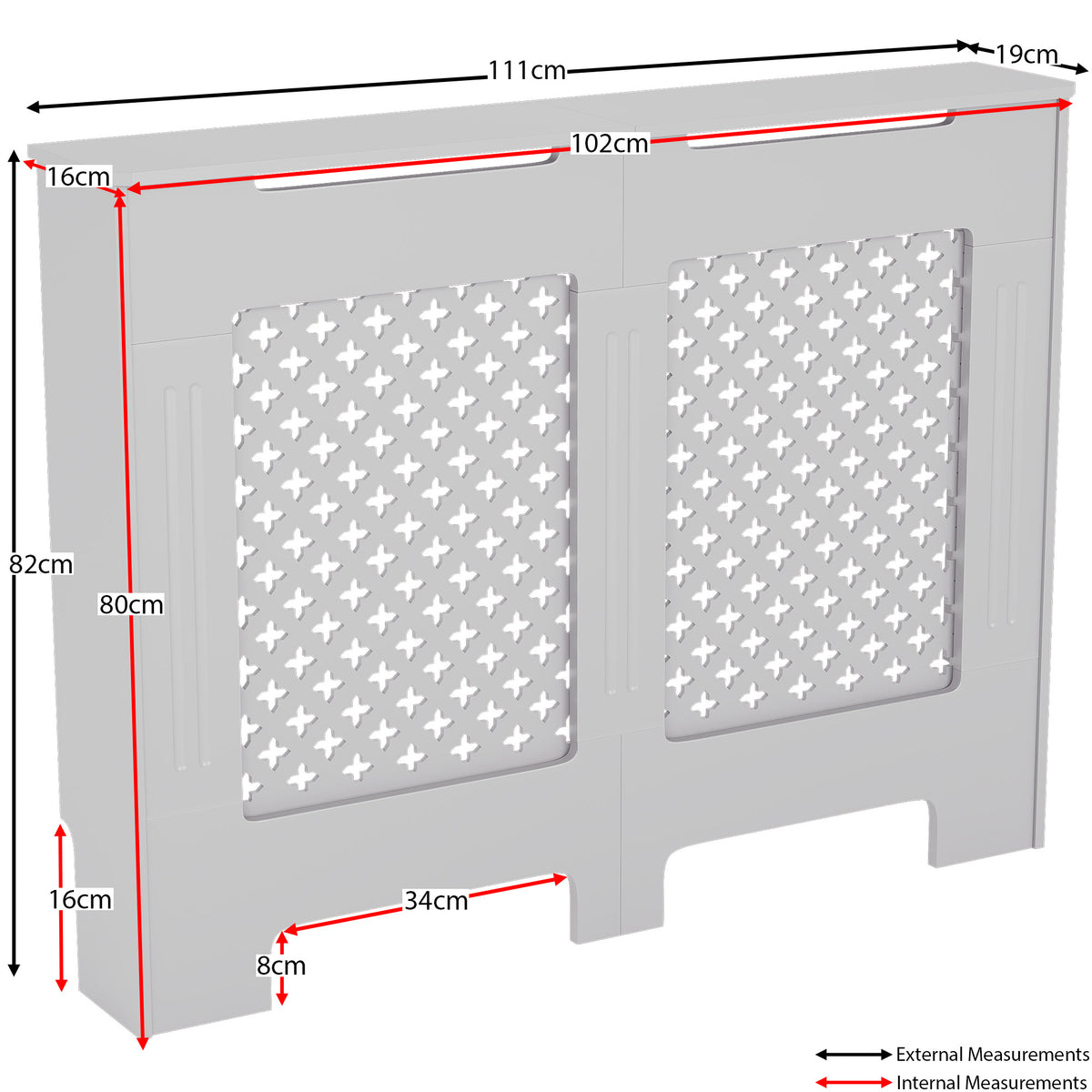 Oxford Radiator Cover - White, Medium