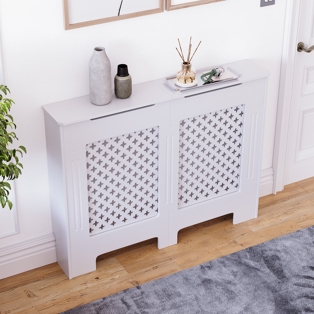 Oxford Radiator Cover - White, Medium, Modern Design