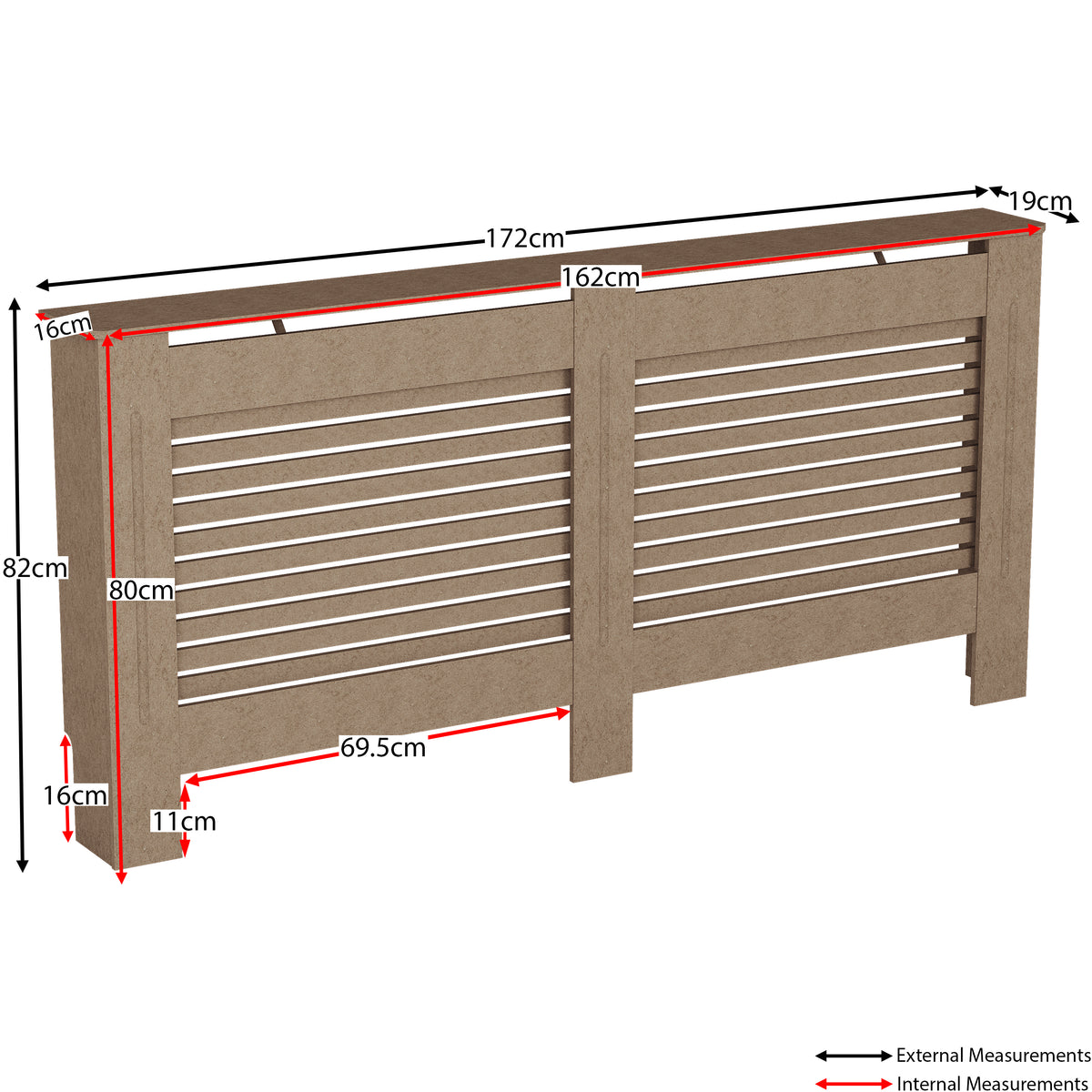 Milton Radiator Cover - Unfinished, Extra Large