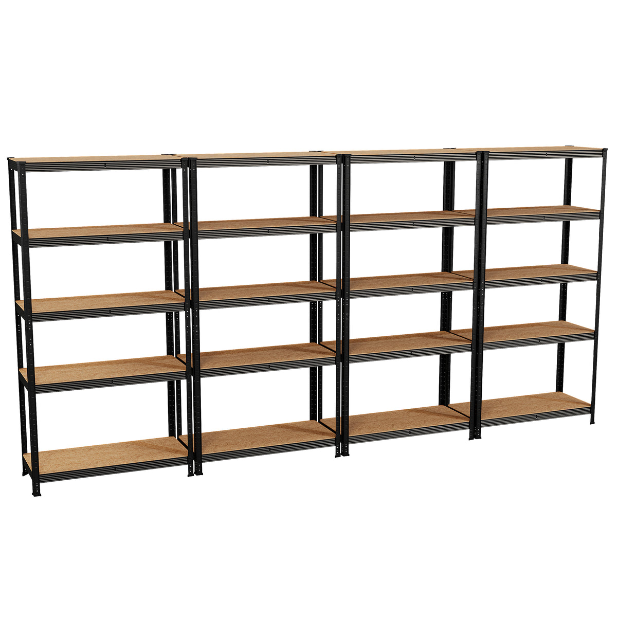 5-Tier Shelf, Black - 4 Bay
