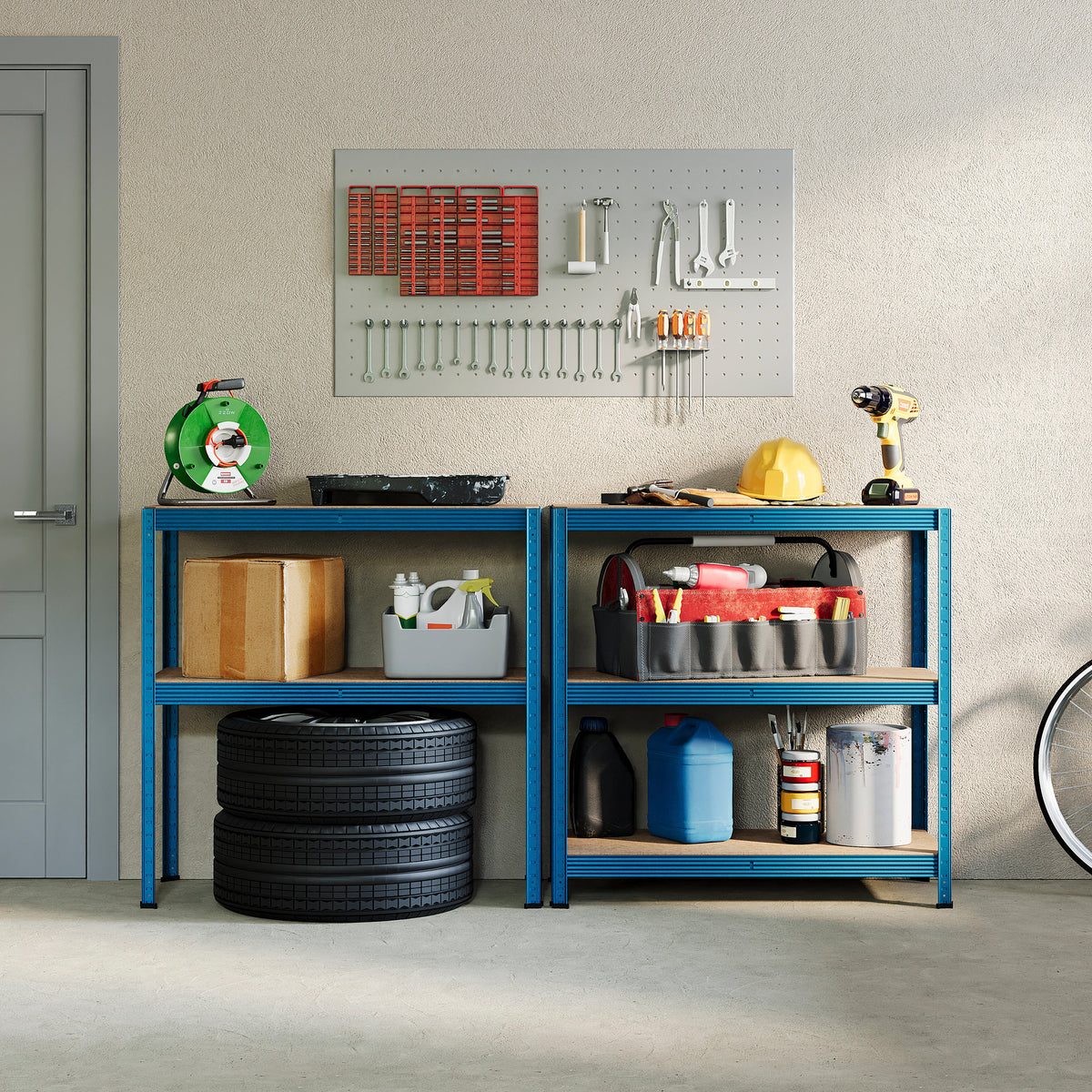 5-Tier Shelf, Blue - 3 Bay
