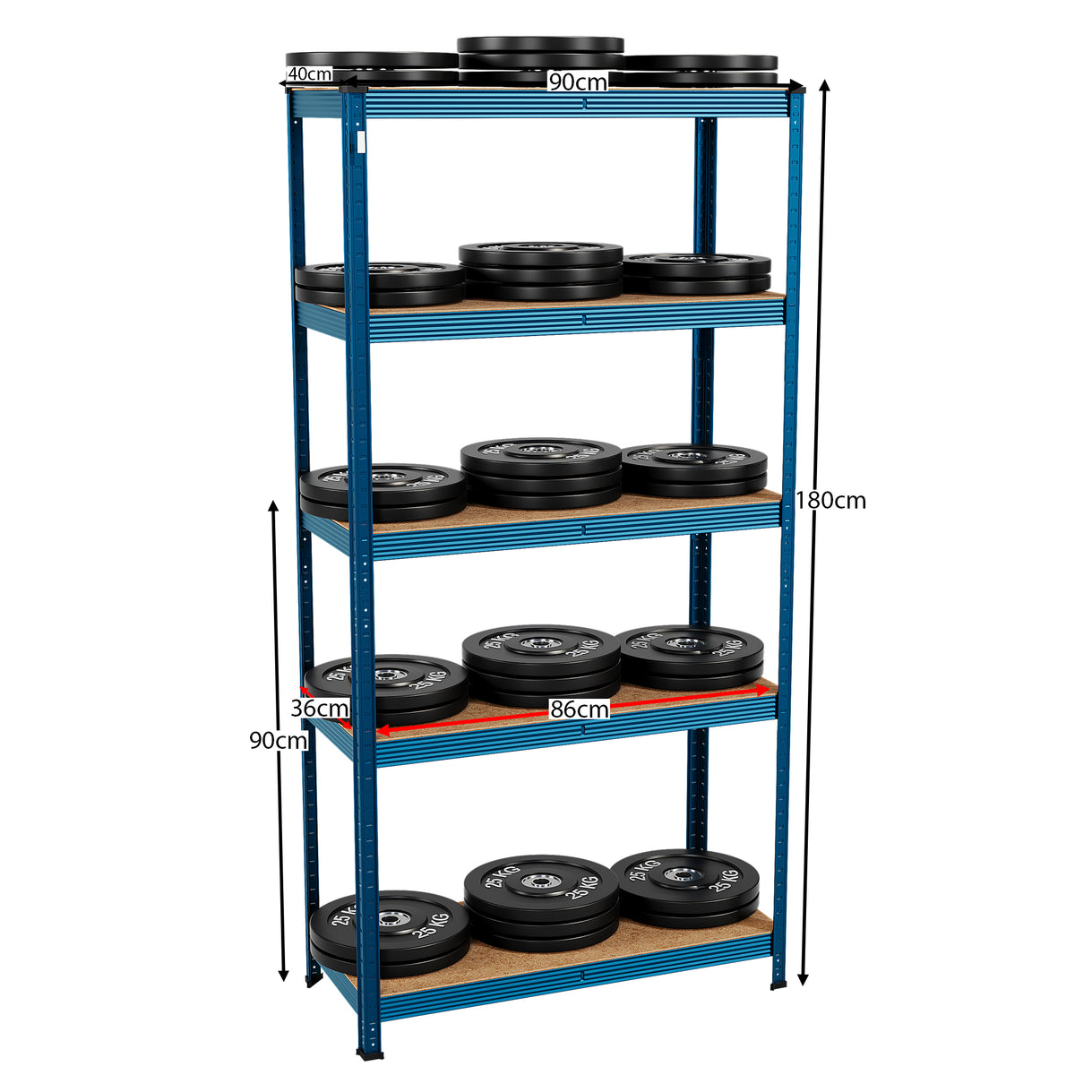 5-Tier Shelf, Large, Blue