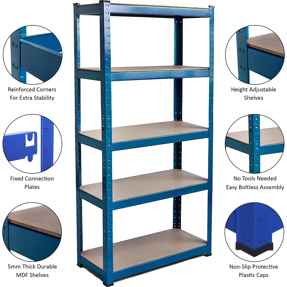 5-Tier Shelf, Large, Blue