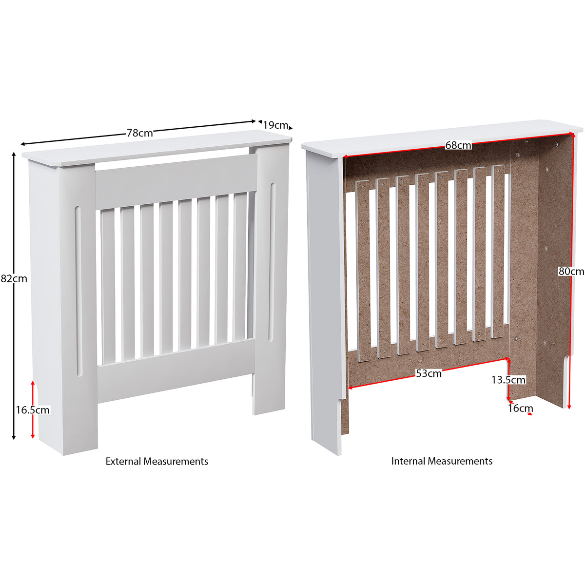 Chelsea Radiator Cover - White, Small
