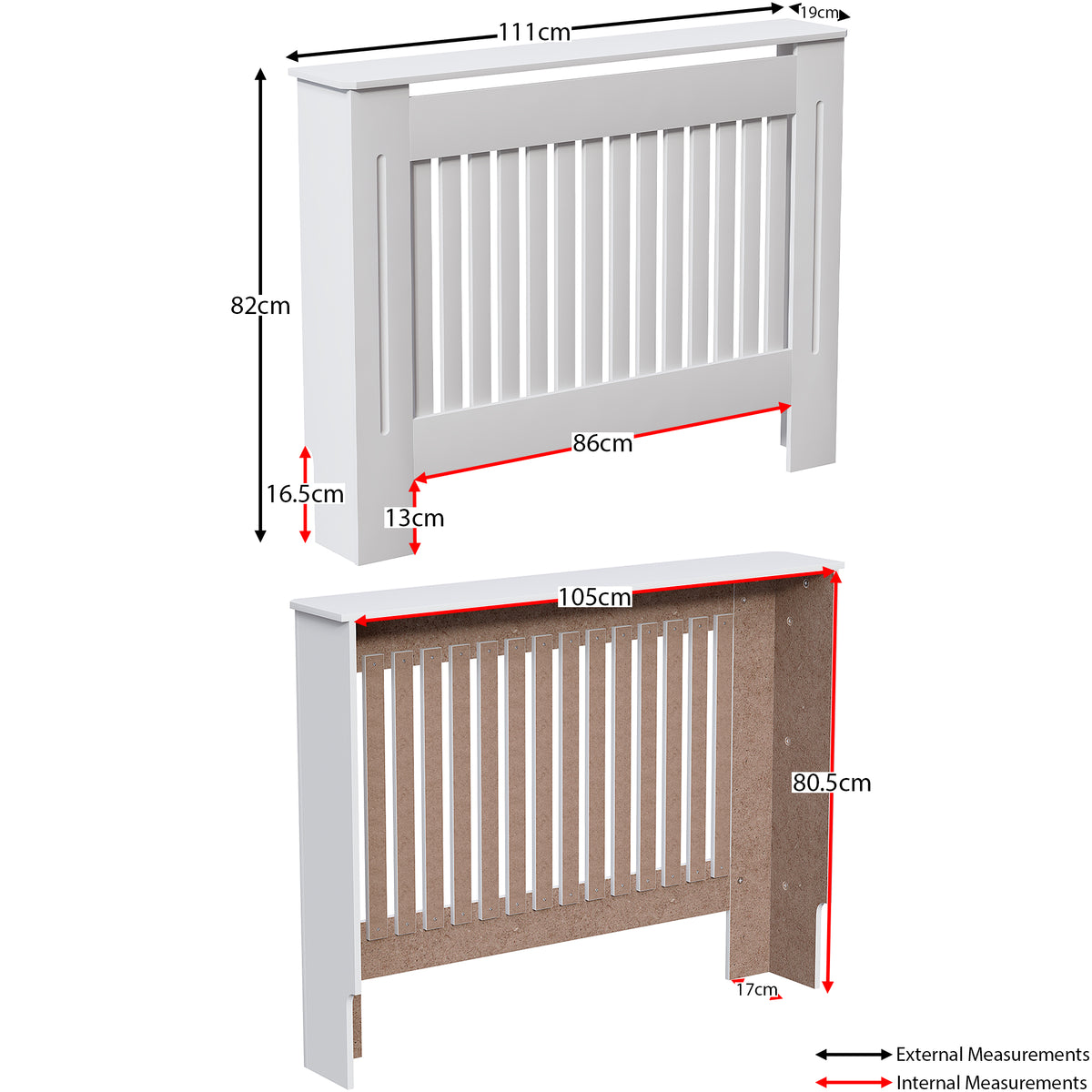 Chelsea Radiator Cover - White, Medium
