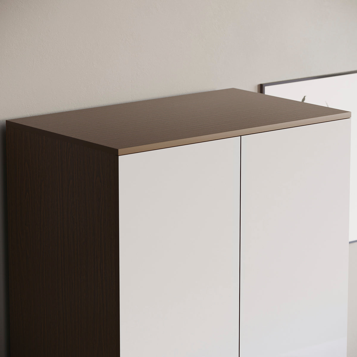 Hulio 2-Door Wardrobe - Walnut & White