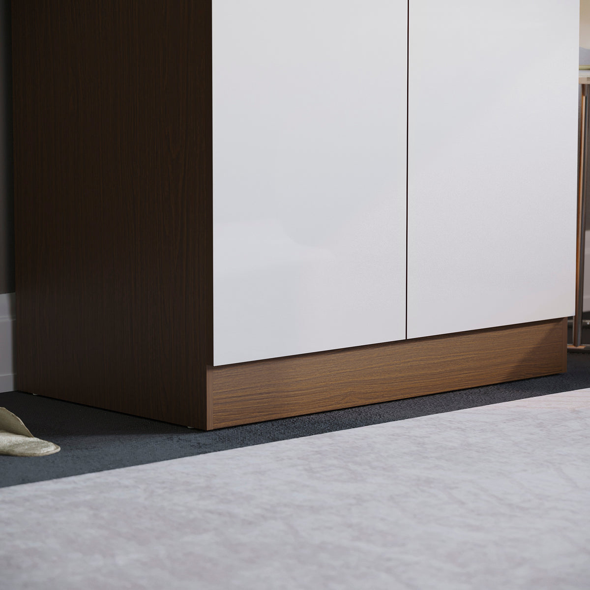 Hulio 2-Door Wardrobe - Walnut & White