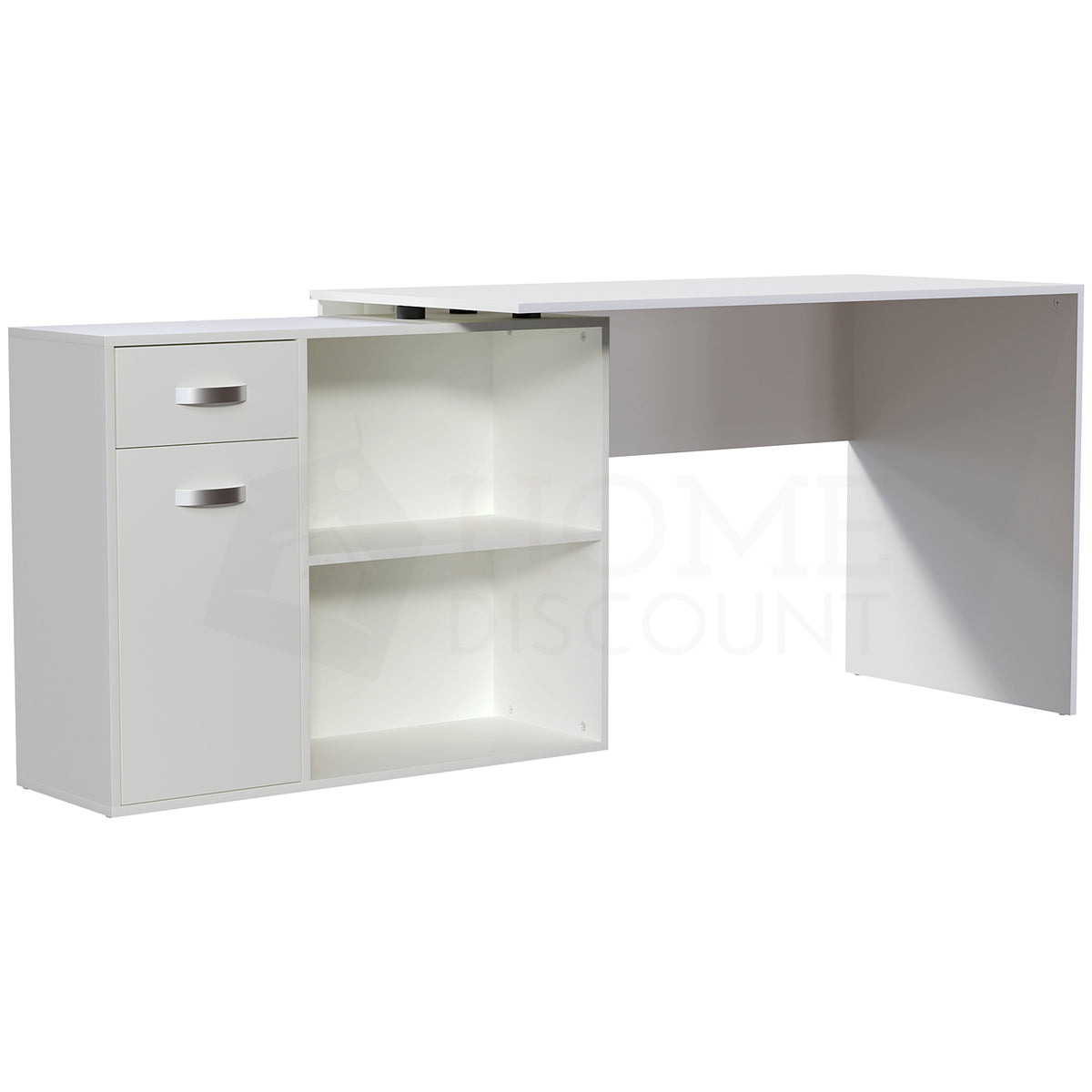 Longton 1-Door 1-Drawer Adjustable Computer Desk - White