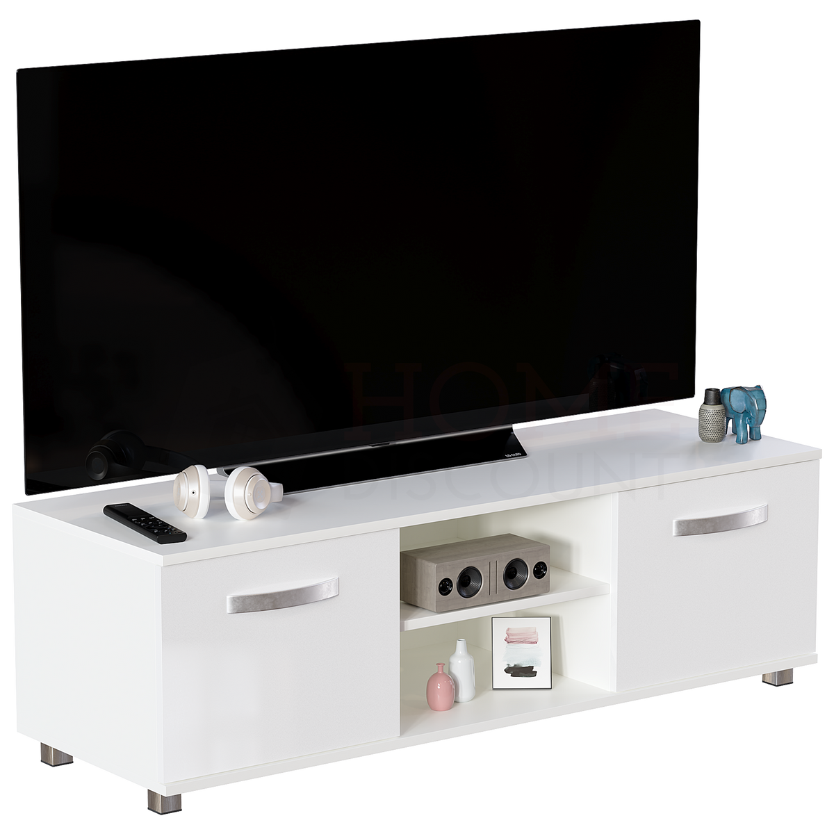 Cosmo 2-Door TV Unit, 120cm - White