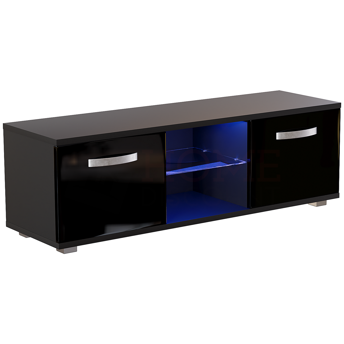 Cosmo 2-Door LED TV Unit, 120cm - Black