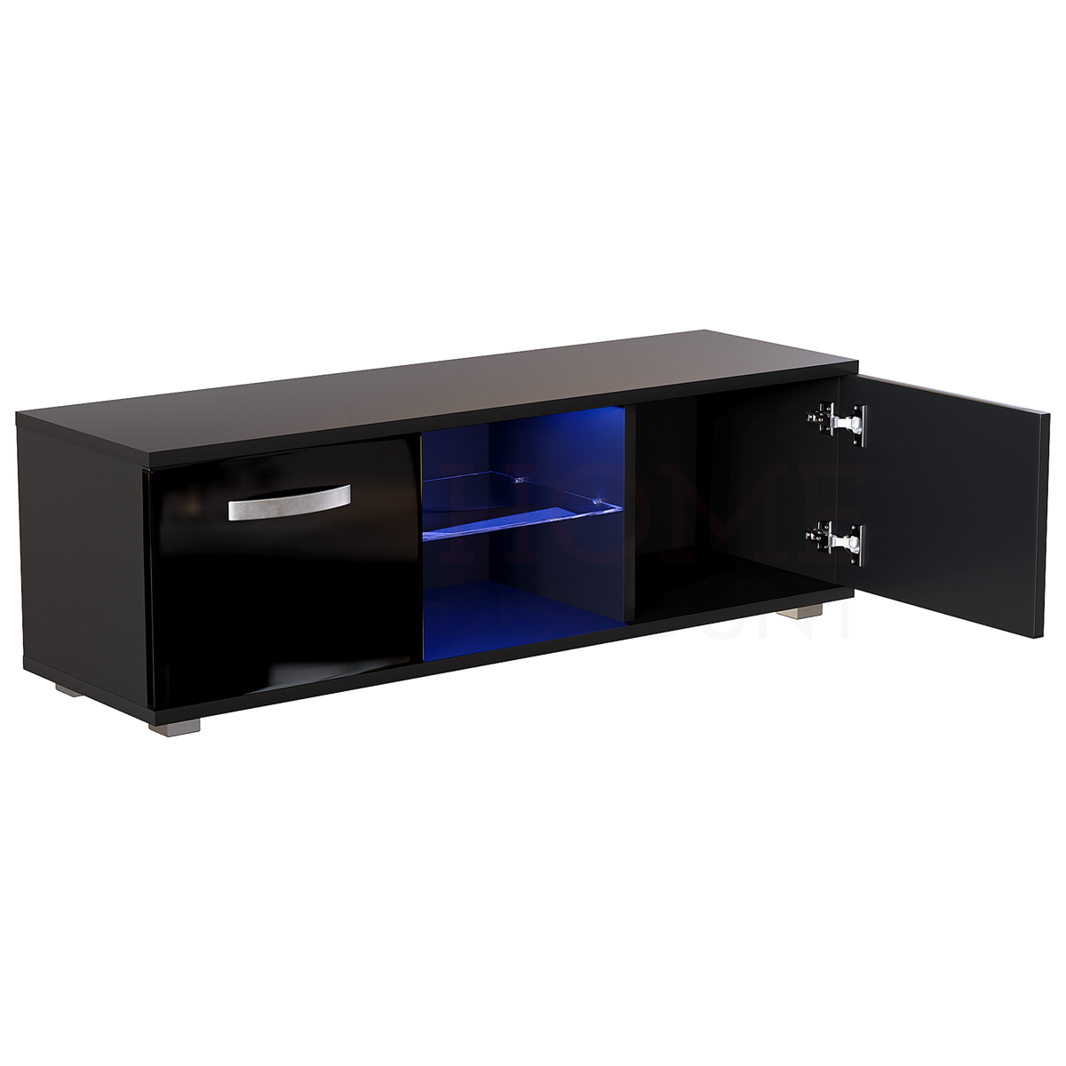 Cosmo 2-Door LED TV Unit, 120cm - Black