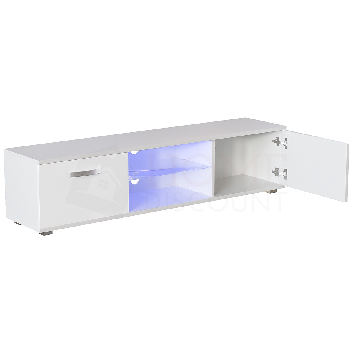 Cosmo 2-Door LED TV Unit, 160cm - White