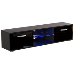 Cosmo 2 Door LED TV Unit, 160cm, Black