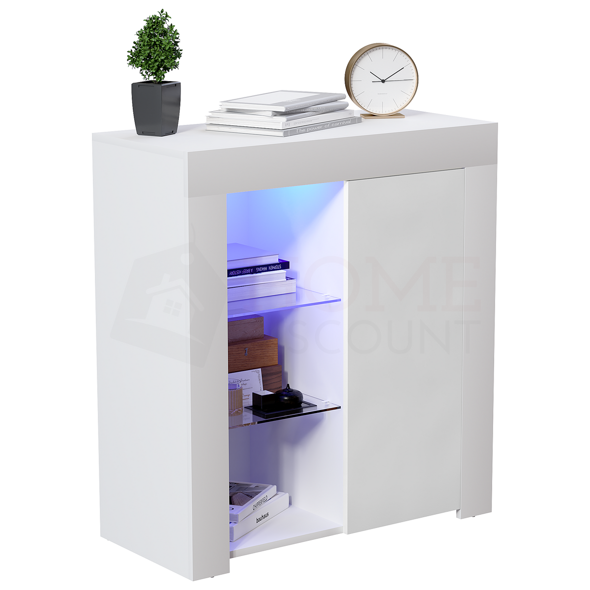 Azura 1-Door LED Sideboard - White