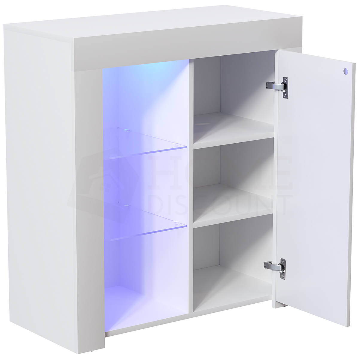 Azura 1-Door LED Sideboard - White & Grey