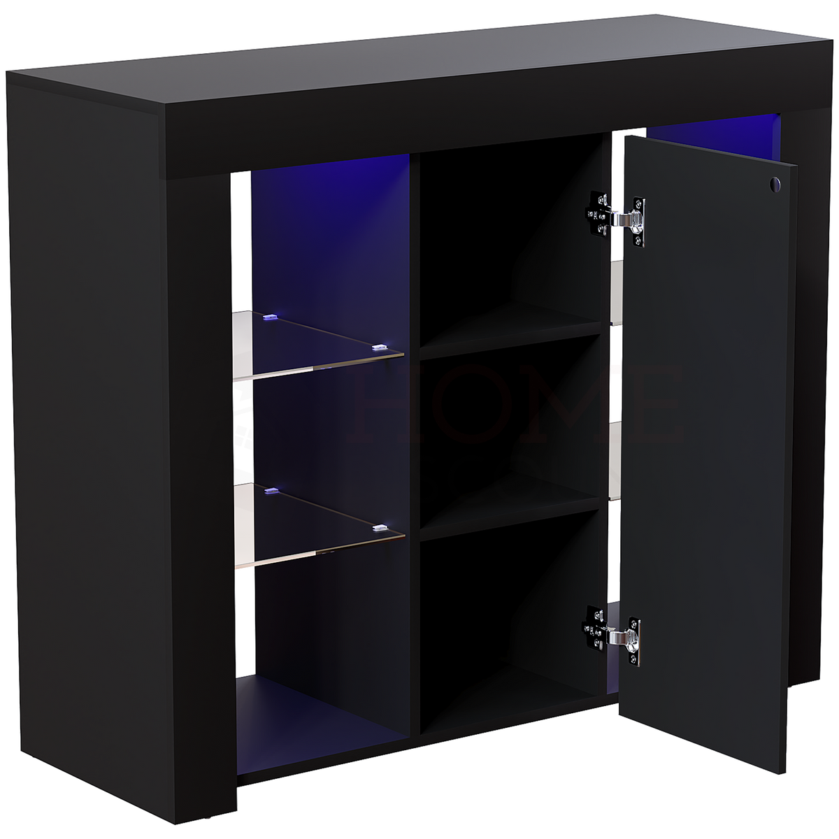 Azura 1-Door Large LED Sideboard - Black