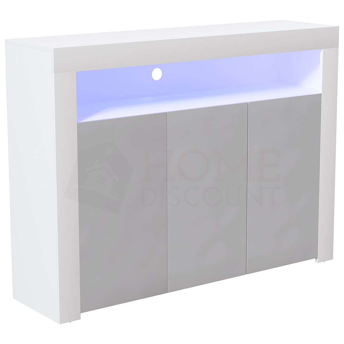 Nova 3-Door LED Sideboard - White & Grey
