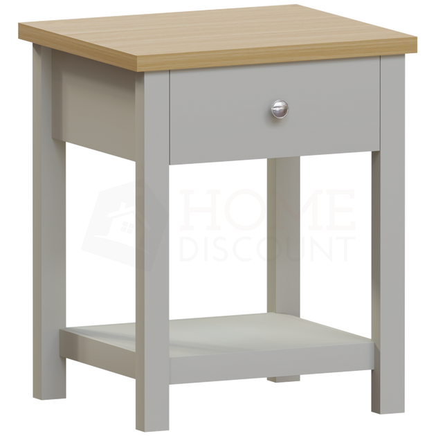 Arlington 1 Drawer Side Table Grey Home Discount Ltd