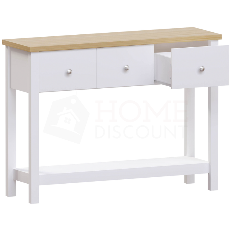 Arlington 3 Drawer Console Table, White