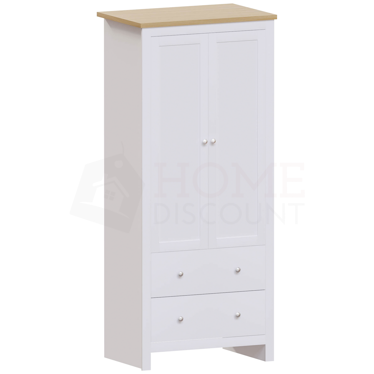 Arlington 2-Door 2-Drawer Wardrobe - White