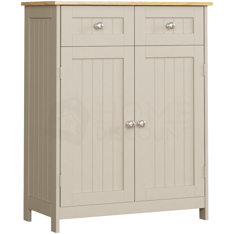 Priano 2 Drawer 2 Door Freestanding Cabinet, Grey